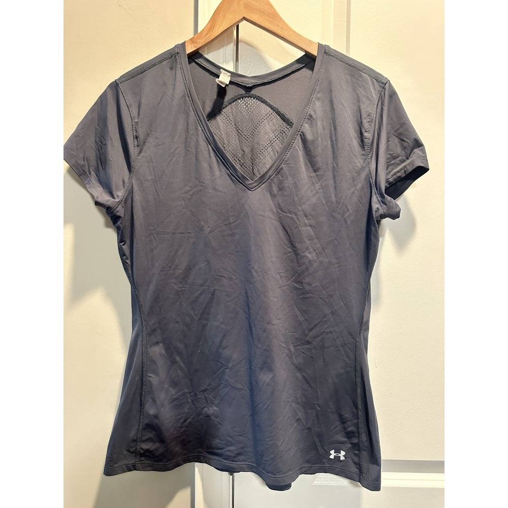 Under Armour Women's Gray Vneck Tee‎ Large